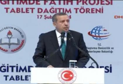 Erdoğan tablet dağıtım töreninde konuştu
